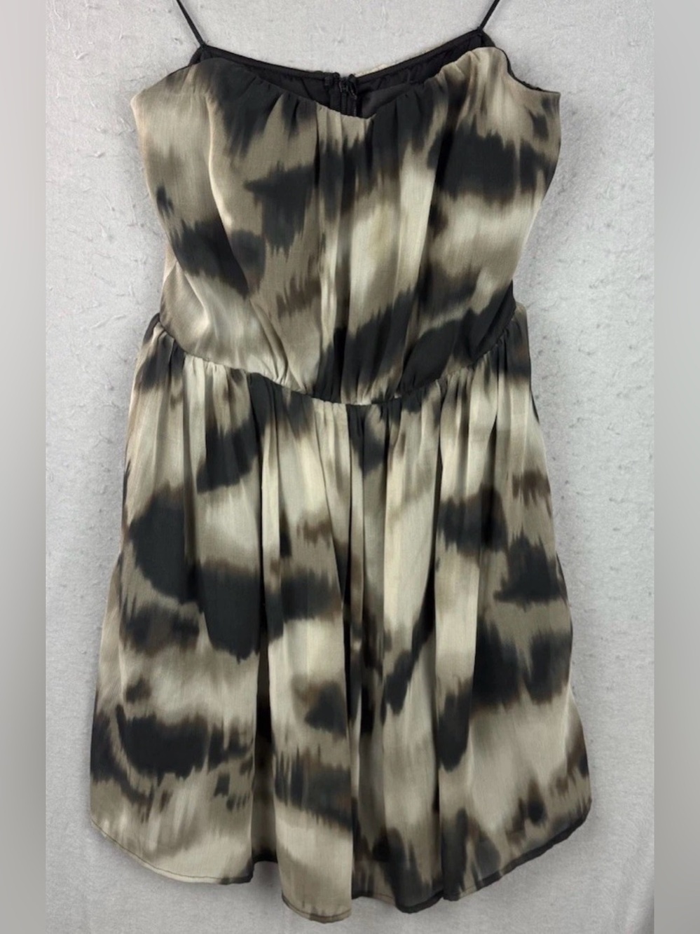 Greylin Black and Cream Tie-Dye Mini Dress